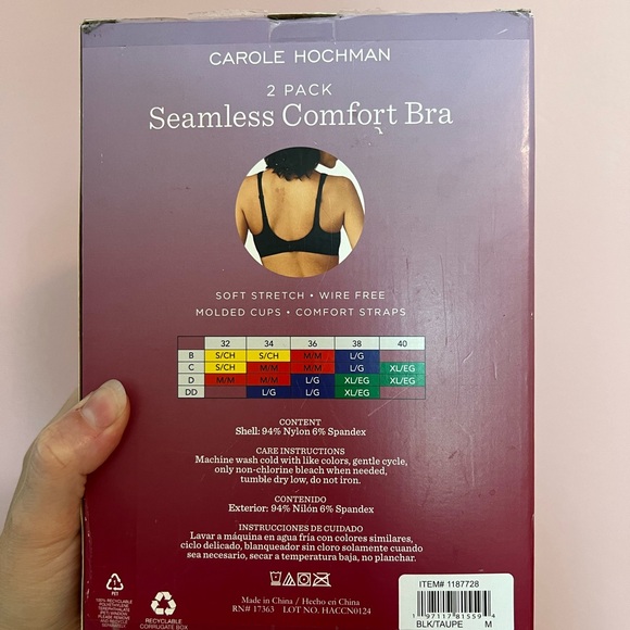 Carole Hochman Seamless Comfort Bra - Two Pack - Picture 2 of 4
